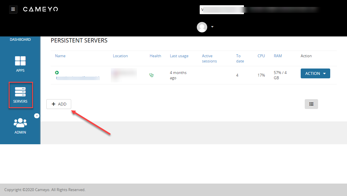 Cameyo Dashboard How to Add Servers