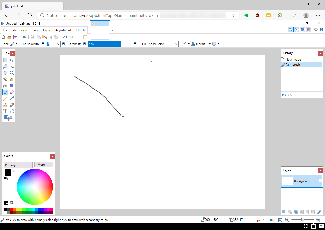 Showing Paint.net working in a Cameyo portal